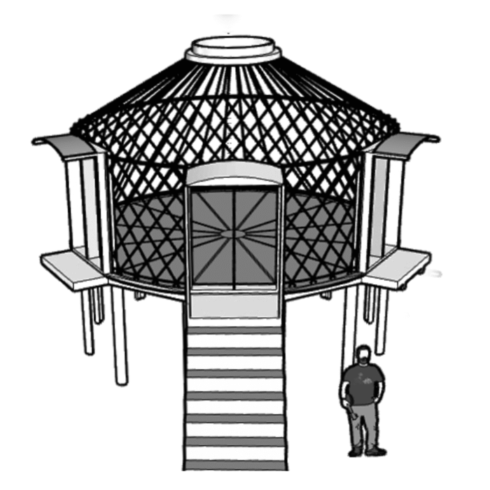 TEMPEL Jurte mit schwerer Bauweise und hoher Wandhöhe