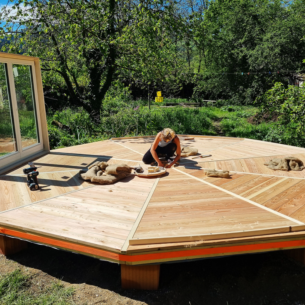 Bau eines Jurtenbodens